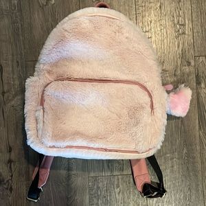NWOT - Betsey Johnson faux fur pink backpack
